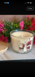 18 ounce candle filled with Mr. Frost scented candle wax