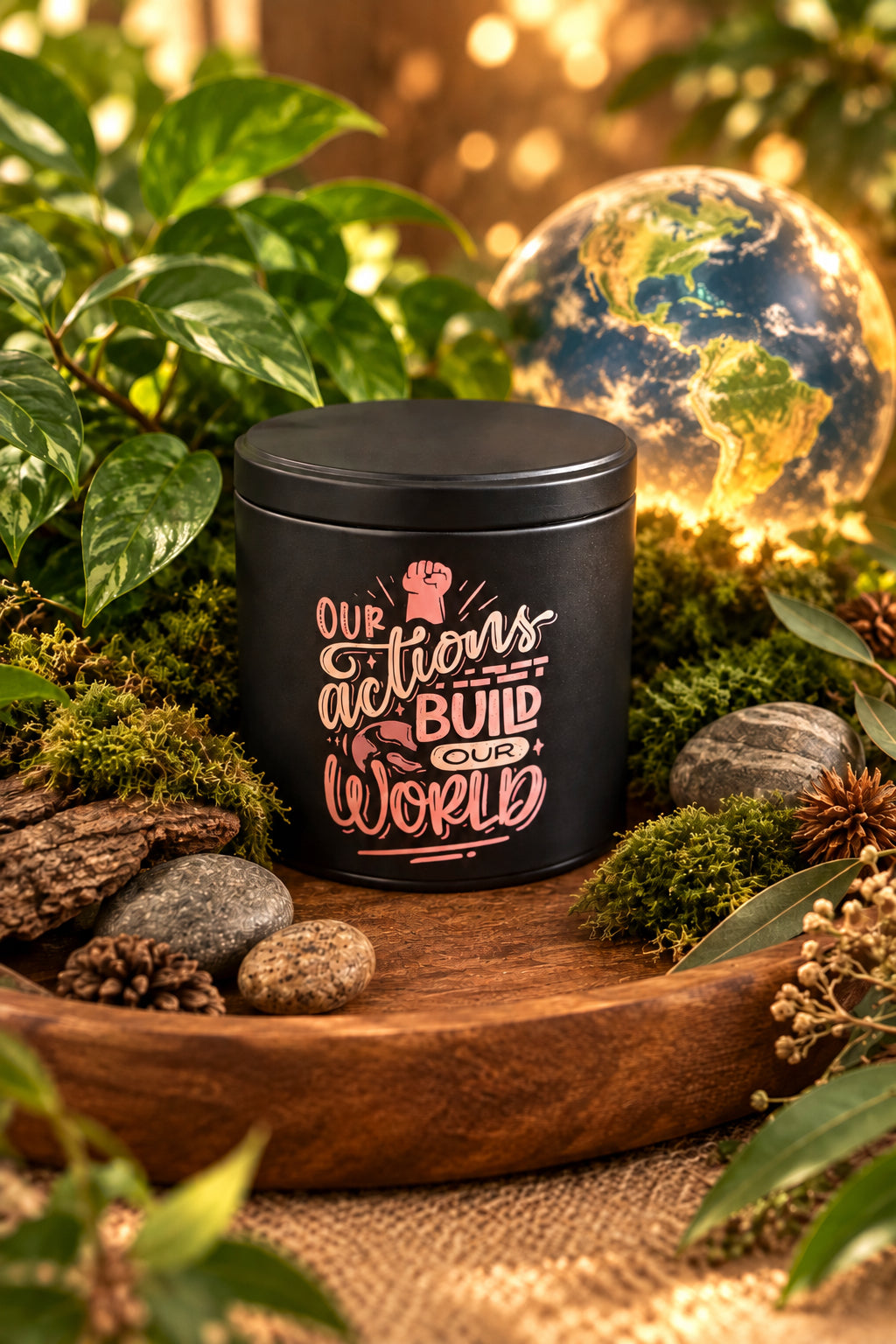 Tin candle with lid