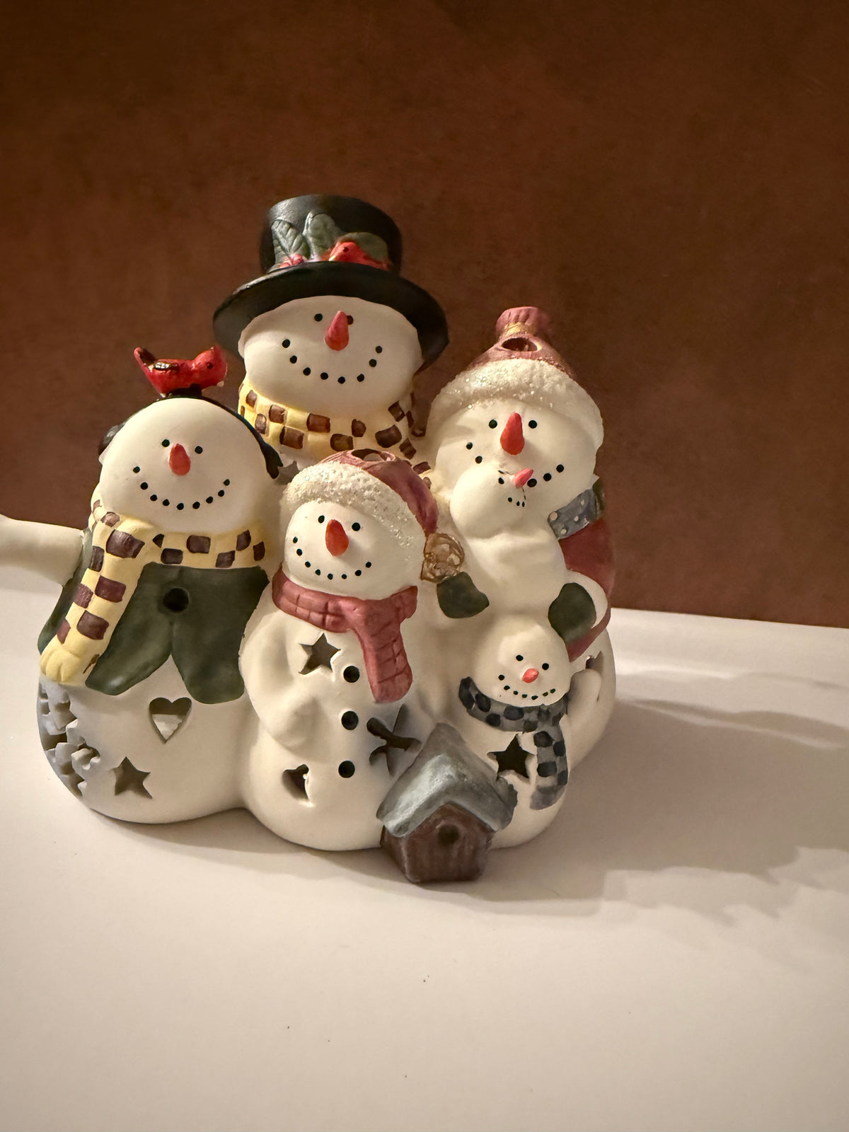 Christmas tea light holder with tea light