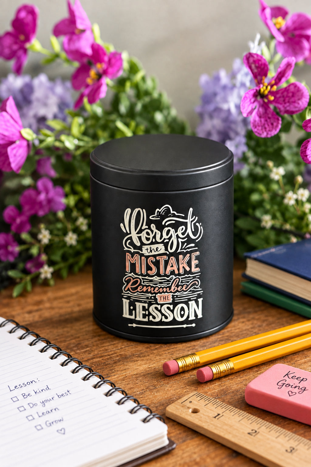 Tin candle with lid
