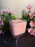 Square glass soy candle