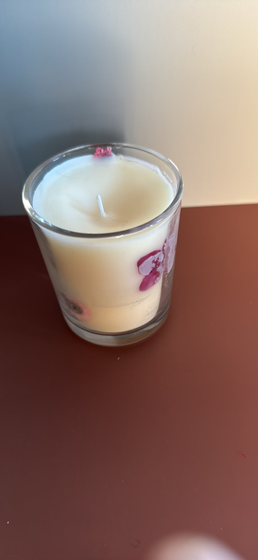 10 oz soy candle filled with your choice of scent and color wax