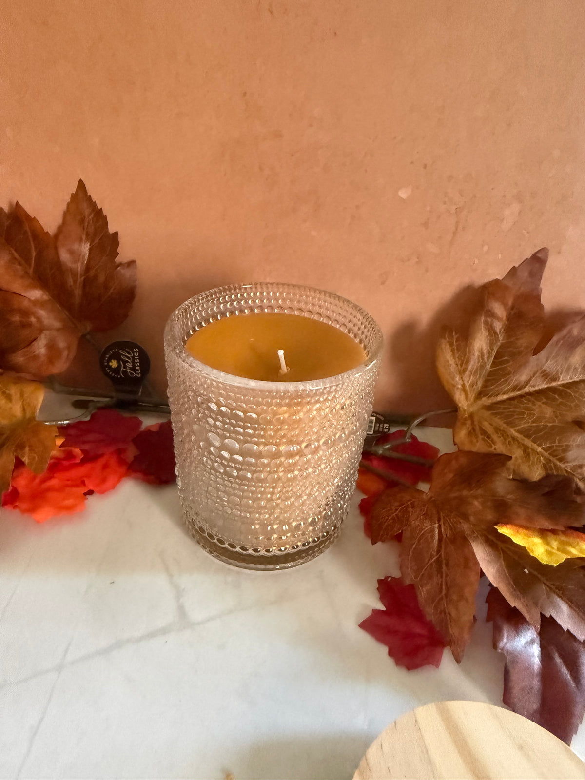 Leaves scented candle