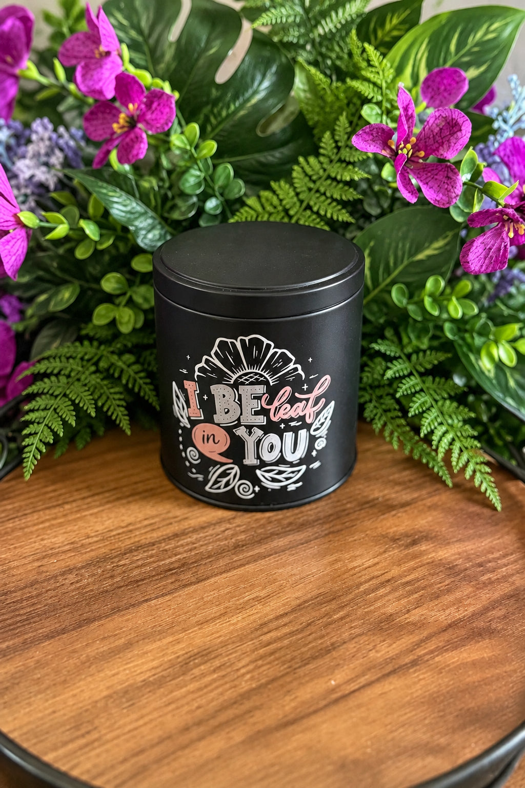 Tin candle with lid