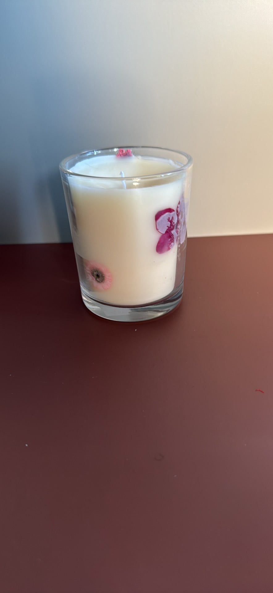 10 oz soy candle filled with your choice of scent and color wax