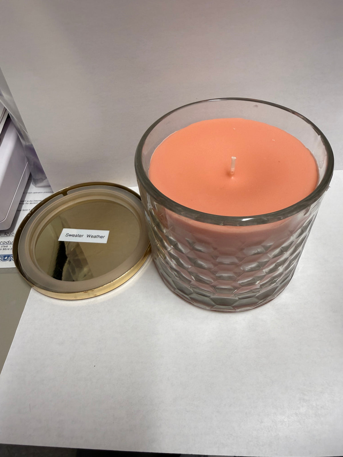 18 ounce slow burning soy candle in sweater weather scent