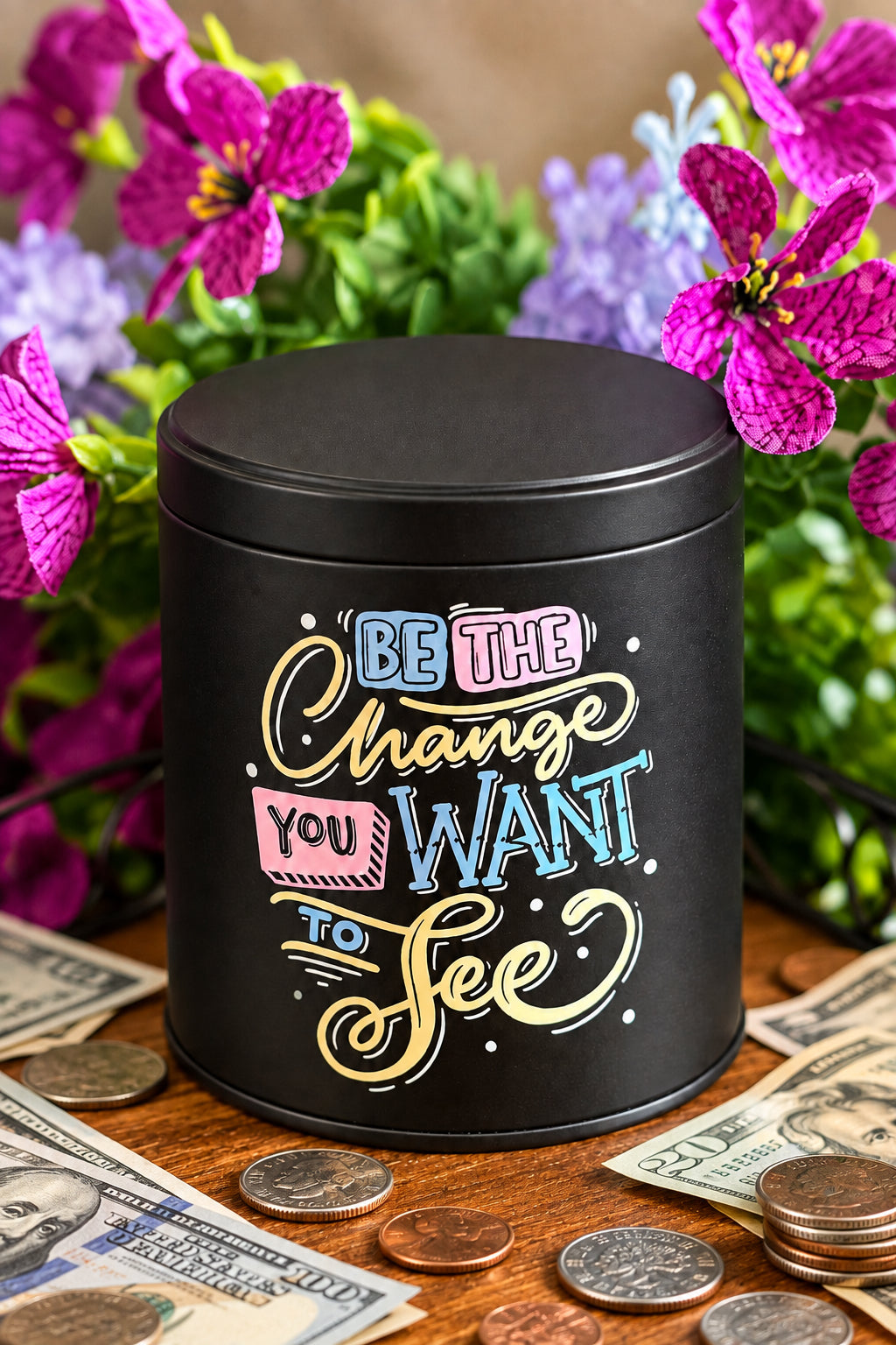Tin candle with lid