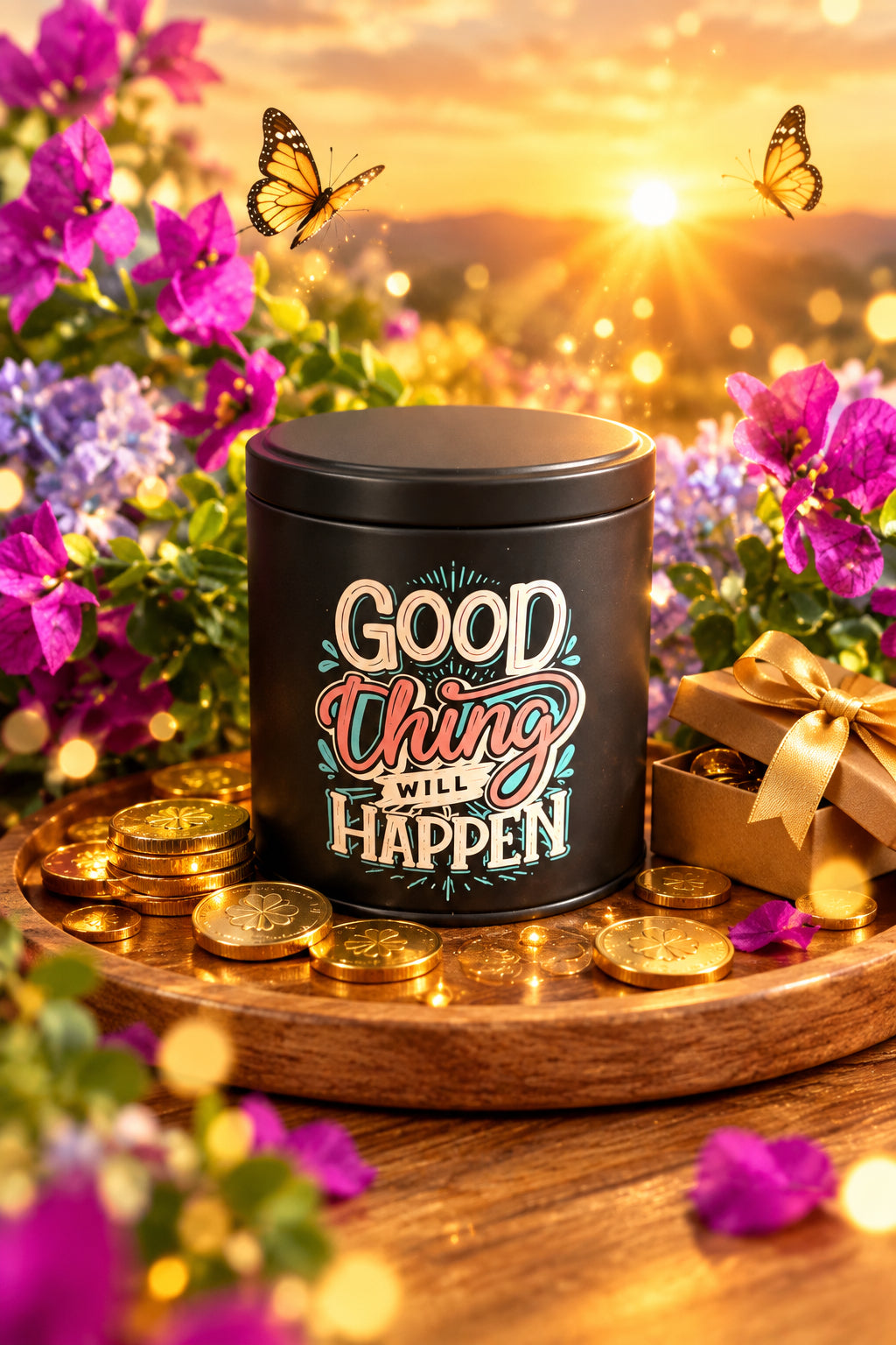 Tin candle with lid