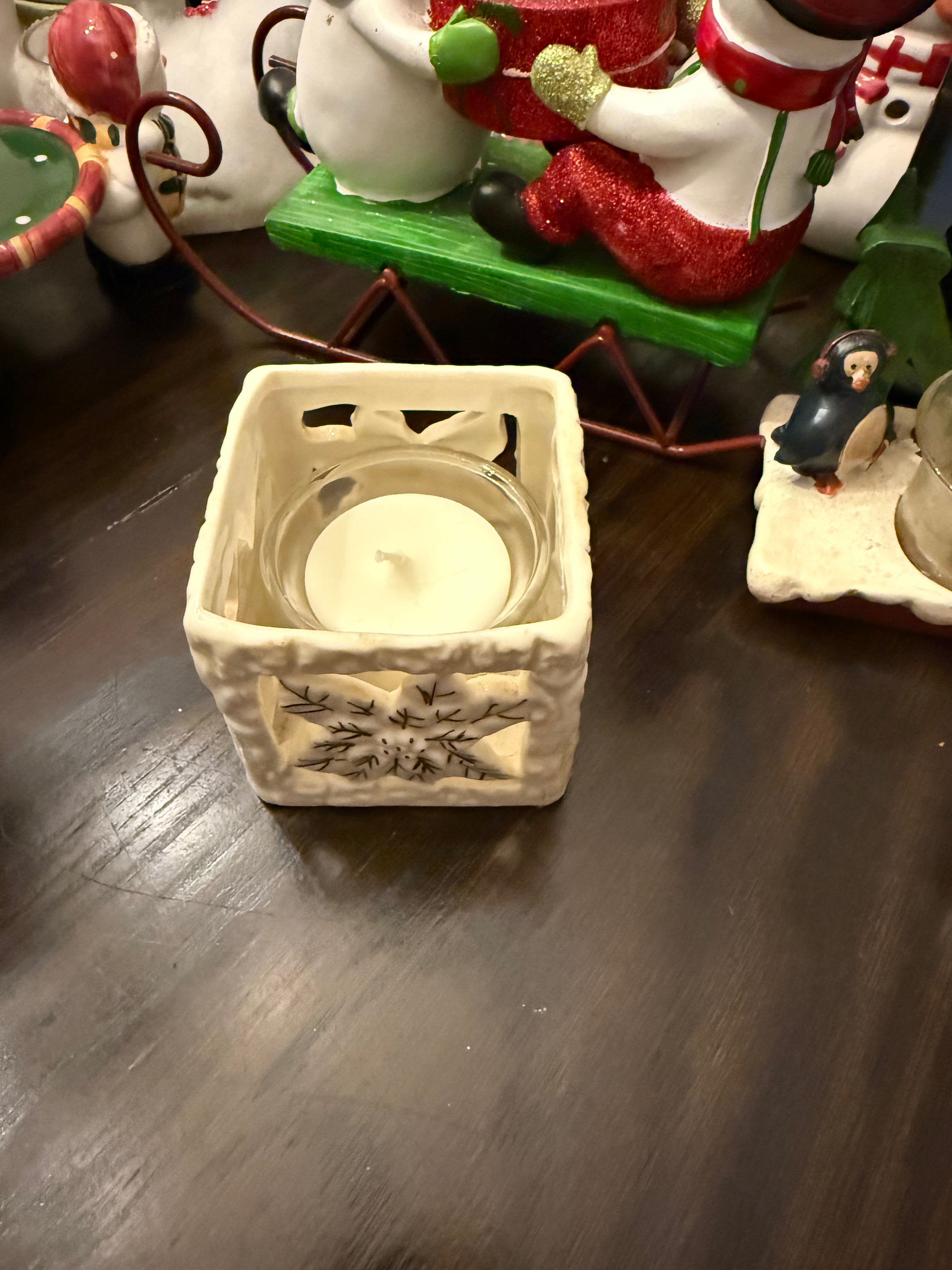 Votive candle in holder