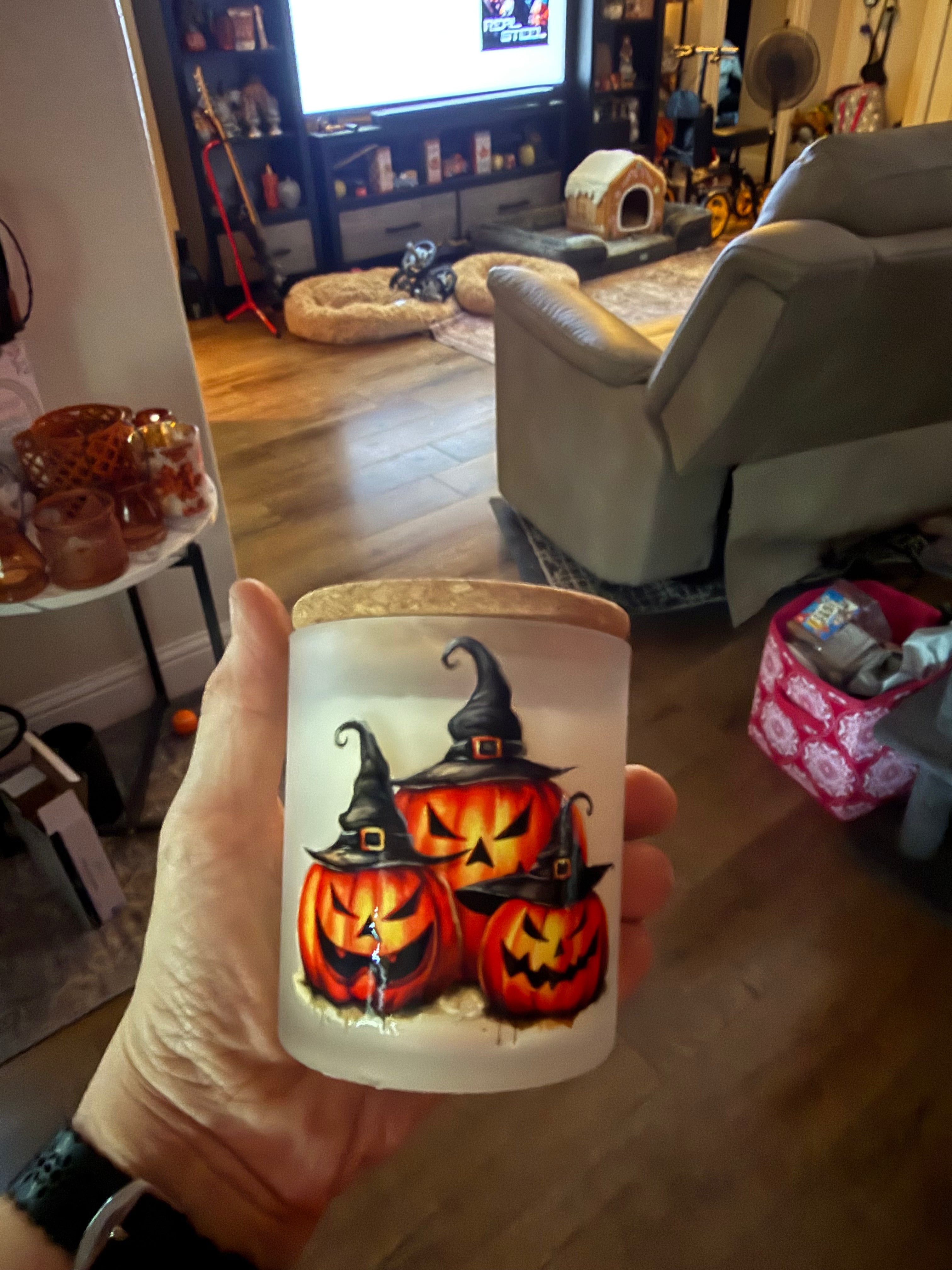 Halloween themed candle
