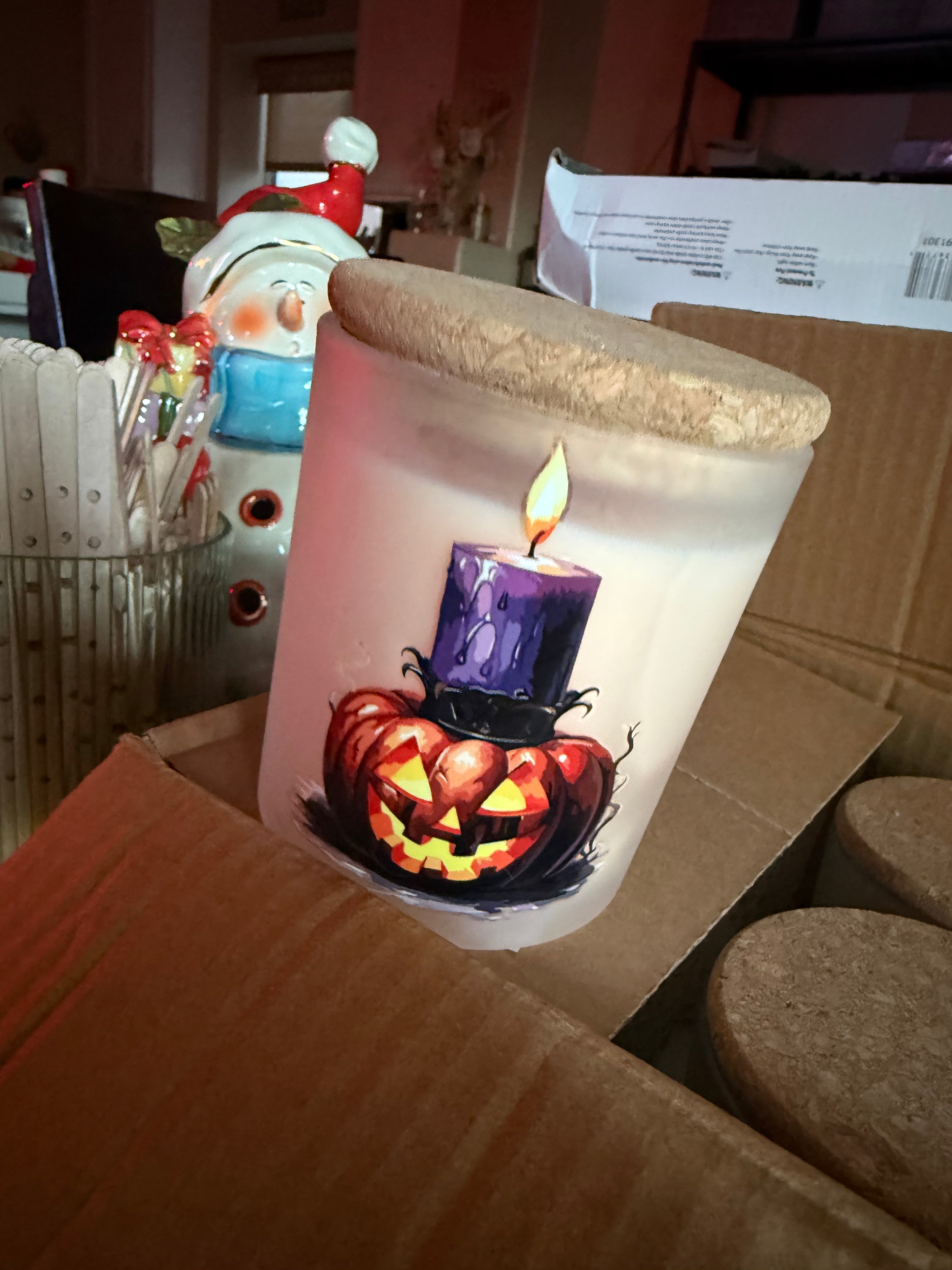 Halloween themed candle