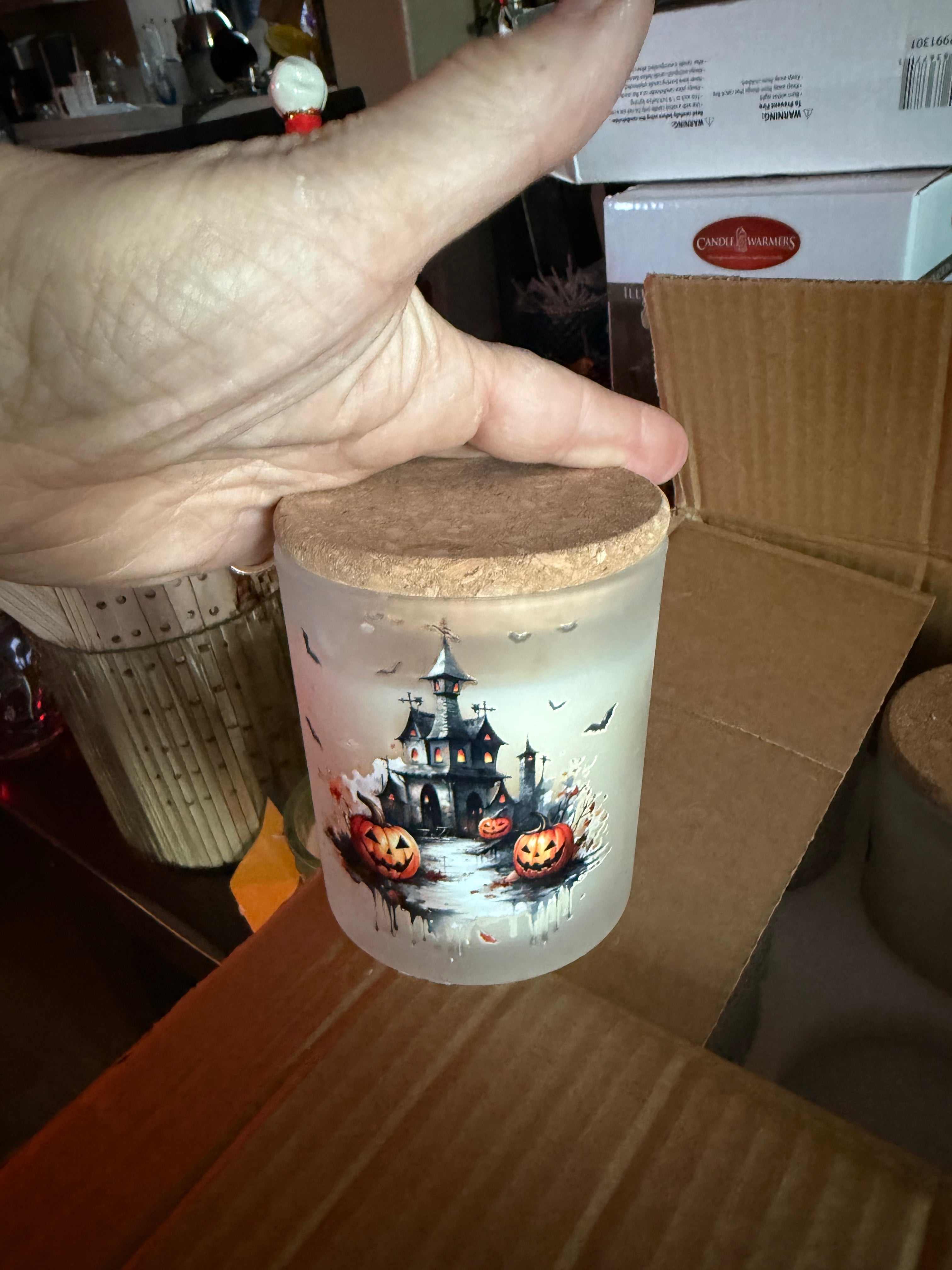 Halloween themed candle
