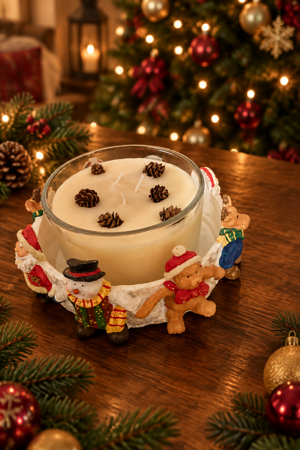 Christmas scenery for the first candle photo